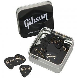 Gibson Standard Pick Tin (50 pcs., Black), Thin